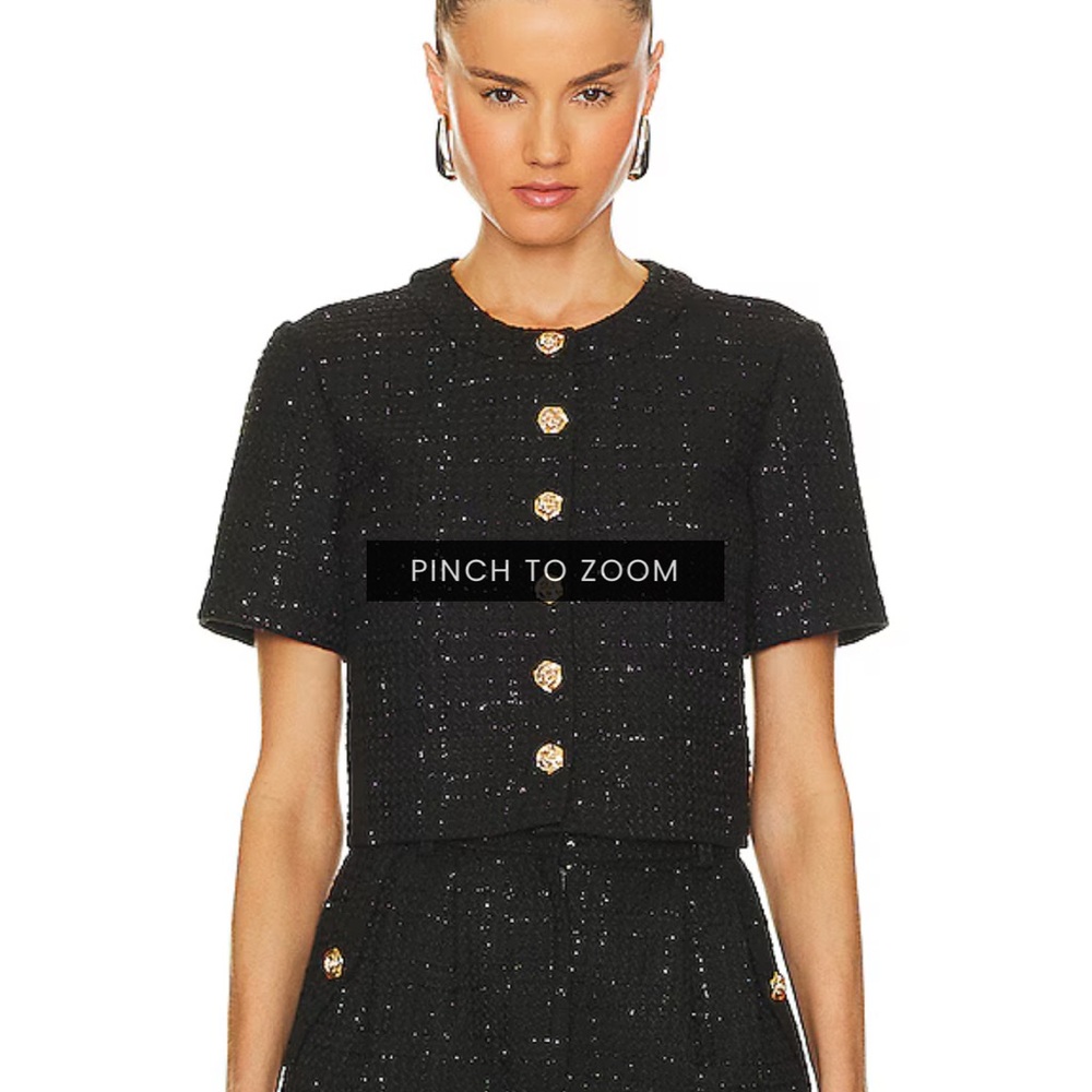 Chanel Black Tweed Jacket with Gold Buttons and matching pants Amanda Uprichard